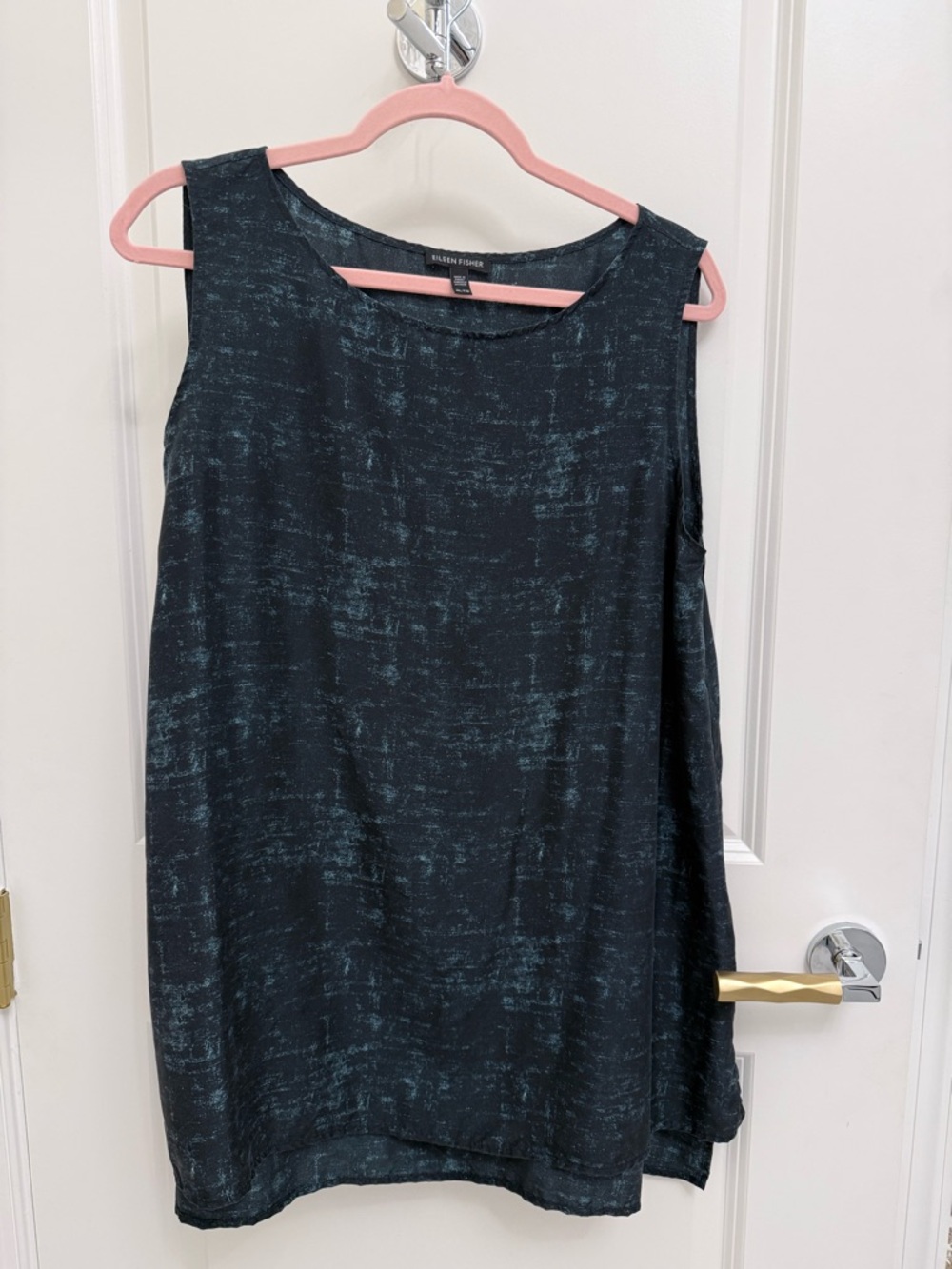 Eileen Fisher Black Top with Pink Trim